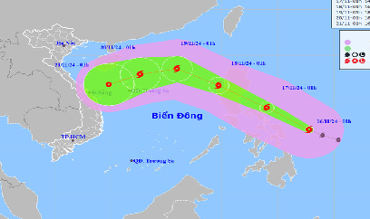 Bão Manyi mạnh cấp 15 sắp đổ bộ Biển Đông